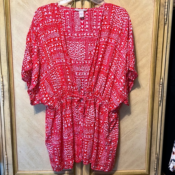 Victoria's Secret Other - Victoria’s Secret Hearts Short Sleeve Kimono Tie Front Robe